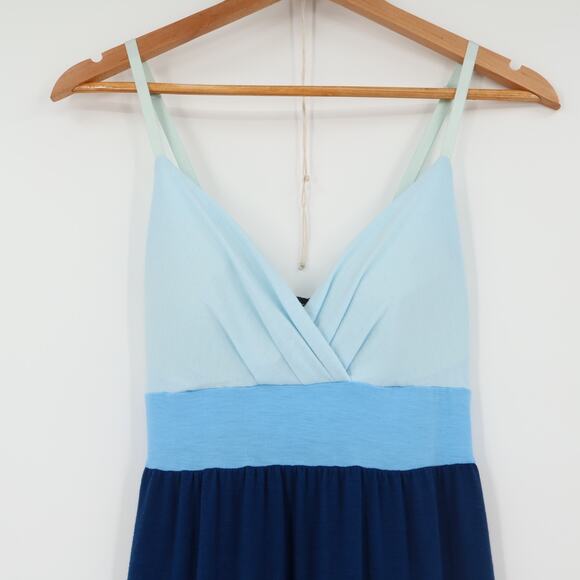 Blue Colorblock‎ Maxi Sundress Summer Vacation Soft Girl Beachy Coastal Size M - Picture 3 of 8